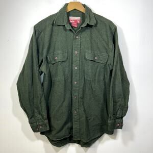 Flannel Shirt Mens M Caribou Creek Green Hunting Outdoors trails